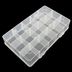 長方形のプラスチックビーズ保存容器  調整可能な仕切りボックス  15のコンパートメント  ホワイト  16.5x27.5x5.5cm&nbsp;CON-Q024-17