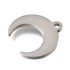 304ステンレスペンダント  ダブルホーン/三日月のチャーム  艶出し  ステンレス鋼色  15.5x15x1.5mm  穴：1.4mm&nbsp;STAS-E532-12P