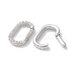 4Pcs 2 Colors Brass Micro Pave Cubic Zirconia Clasps&nbsp;KK-HS0015-11