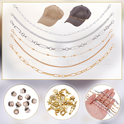 8Pcs Alloy & Plastic Imitation Pearl Hat Chains&nbsp;FIND-ME0003-41