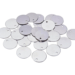 アルミ製ブランクペンダント  フラットラウンド  プラチナ  25.5x1.3mm  穴：3mm  30個/箱&nbsp;ALUM-BC0001-08P