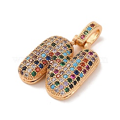 Brass Micro Pave Cubic Zirconia Pendants&nbsp;KK-C076-29N-G02