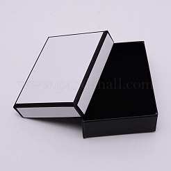 紙箱  スナップカバー  スポンジマット付き  アクセサリー箱  長方形  ホワイト  9x7x3.1cm&nbsp;CON-WH0076-66