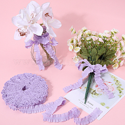 20 Yards Ruffled Polyester Elastic Lace Trim&nbsp;EW-WH0018-01B