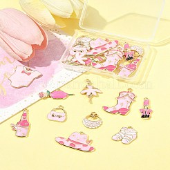 20 個 10 スタイル ラック メッキ合金エナメル ペンダント  カドミウムフリー＆ニッケルフリー＆鉛フリー  混合図形  13~35x11~34x2.5~4mm  穴：1.6~2mm  2個/スタイル&nbsp;ENAM-FS0002-74