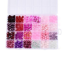 360Pcs 24 Color Electroplate & Frosted & Imitation Jade Glass Beads Set&nbsp;GLAA-T030-08C