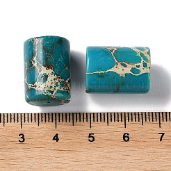 天然imp玉ビーズ  染め  コラム  ライトシーグリーン  18x13.5mm  穴：1.2mm&nbsp;G-Q008-01