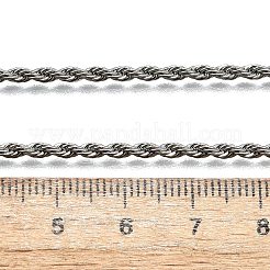 変色しにくい304ステンレススチールロープチェーンネックレス  カニカン付き  ステンレス鋼色  19.9インチ（50.5cm）&nbsp;STAS-S029-01