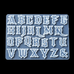 ゴシックスタイルの文字a~z DIYシリコンモールド  レジン型  UVレジン用  エポキシ樹脂工芸品作り  ホワイト  110x150x5mm  内径：18~24x8.5~30mm&nbsp;LS-DIY-P078-02