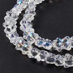 電気メッキガラスビーズセット  ABカラーメッキ  クマ  ABカラーメッキ  15x12x8.5mm  穴：1mm  約44個/連  25.20インチ（64cm）&nbsp;EGLA-L030-AB01