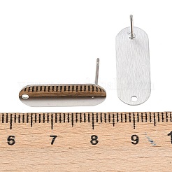 316ステンレススチール製オーバルスタッドピアス金具  ステンレス鋼色  21x8mm  穴：1.6mm  ピン：0.8x11.5mm&nbsp;STAS-D389-02P
