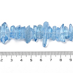 天然水晶ポイントビーズ連売り  染め  ナゲット  12~27x4~9x4~9mm  穴：1mm  約42~46個/連  7.76''~7.95''（19.7~20.2センチメートル）&nbsp;G-K181-B06-01