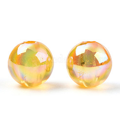透明なアクリルビーズ  ab色メッキ  ラウンド  ゴールド  10mm  穴：1.8mm  約950個/500g&nbsp;MACR-T046-01E-12