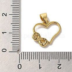 Rack Plating Brass Micro Pave Cubic Zirconia Pendant&nbsp;KK-U027-22G