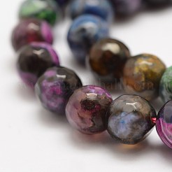 Faceted Natural Fire Crackle Agate Beads Strands&nbsp;X-G-F447-10mm-A07