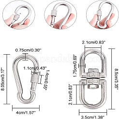 304 Stainless Steel Double Eye Swivel Clasps&nbsp;STAS-NB0004-28P