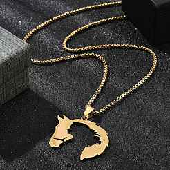201 Stainless Steel Pendant Necklaces for Women&nbsp;LS-NJEW-U021-07G