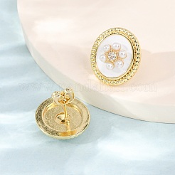 Brass Micro Pave Clear Cubic Zirconia Stud Earrings&nbsp;KK-CBADE12-06G
