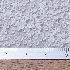 MIYUKIラウンドロカイユビーズ  日本製シードビーズ  11/0  （rr131f）マットクリスタル  11/0  2x1.3mm  穴：0.8mm  約1111個/10g&nbsp;X-SEED-G007-RR0131F