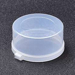 クリアプラスチックビーズ収納ケース  ヒンジ付き蓋付き  コラム  透明  5.5x2.8cm  内径：4.6のCM&nbsp;CON-Z004-02A