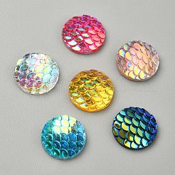 30Pcs 6 Colors Resin Cabochons&nbsp;CRES-YW0001-25