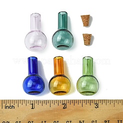 10Pcs 5 Colors Mini High Borosilicate Glass Bottle Bead Containers&nbsp;GLAA-FS0001-71