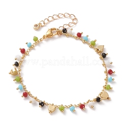 Rondelle Glass Charm Necklaces and Bracelets Jewelry Sets&nbsp;SJEW-JS01151