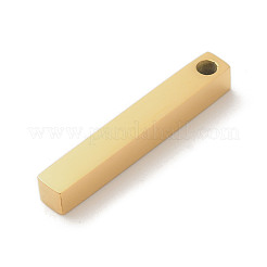 イオンプレーティング（IP）304ステンレスペンダント  長方形/棒  18KGP本金メッキ  28x4x4mm  穴：2mm&nbsp;STAS-J029-01G-A