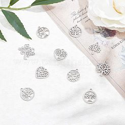 ステンレススチールペンダント  命の木  ステンレス鋼色  15.5~20x15.5~16x1mm  穴：1.2~1.8mm  10個/箱&nbsp;STAS-UN0008-43P