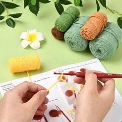 初心者向け DIY ひまわりバッグ編みキット 1 箱  かぎ針編みフックが含まれます  ポリエステル糸  かぎ針  ステッチマーカー  はさみ  命令  カラフル  25x18.5x8.5cm&nbsp;DIY-CJ0002-53