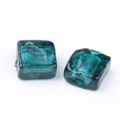 Handmade Silver Foil Lampwork Beads&nbsp;X-FOIL-S006-12x12mm-04