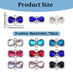 72Pcs 9 Colors Zinc Alloy Rhinestone Connector Charms&nbsp;FIND-GA0007-93