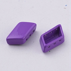 スプレー塗装合金マルチ連リンク  タイル弾性ブレスレット作り用  菱形  暗い蘭  14x8x4.8mm  穴：0.8mm&nbsp;PALLOY-G268-E-028