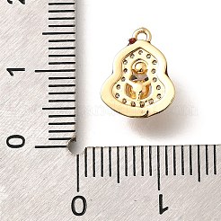 Brass Micro Pave Cubic Zirconia Charms&nbsp;KK-C085-21G