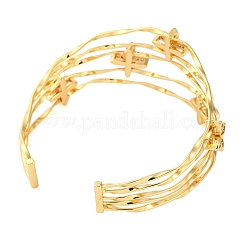 Brass Open Cuff Bangles&nbsp;KK-S404-02G