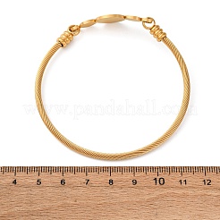 女性用宗教304ステンレススチールバングル  聖人ベネディクトとフラットラウンド  ゴールドカラー  内径：2-1/2インチ（6.45cm）&nbsp;LS-BJEW-K280-01G