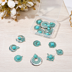 20Pcs 10 Styles Bohemia Styles Alloy & Acrylic Pendants&nbsp;FIND-SC0022-80