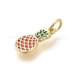 Real 18K Gold Plated Brass Enamel Charms&nbsp;KK-L225-001G-01