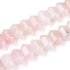 天然石ローズクォーツビーズ連売り  弾丸  多面カット  10x19~19.5x11~11.5mm  穴：1.2~1.4mm  約20個/連  8.07~8.27''（20.5~21センチメートル）&nbsp;G-T142-61