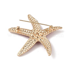Starfish Alloy Rhinestone Sea Animal Brooches&nbsp;JEWB-S023-01C