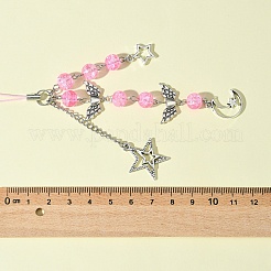 ガラス＆合金製携帯ストラップ  ピンク  14.7cm&nbsp;HJEW-FZ00031