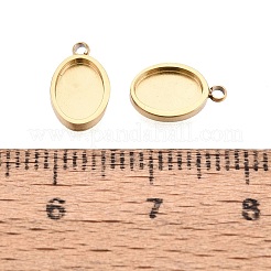304 Stainless Steel Pendant Cabochon Component&nbsp;STAS-Q113-25A-G