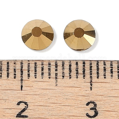 フラットバックガラスラインストーン  グレードA  バックメッキ  多面カット  半円  オーラム  4.6~4.8mm  約1440個/袋&nbsp;RGLA-C002-SS20-567-1