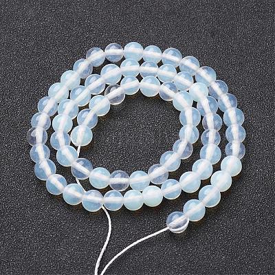 オパライトルースビーズ  オパールラウンドビーズ連売り  ホワイト  6mm  穴：0.8mm  約65個/連  14.5~15インチ&nbsp;GSR6mmC081-1