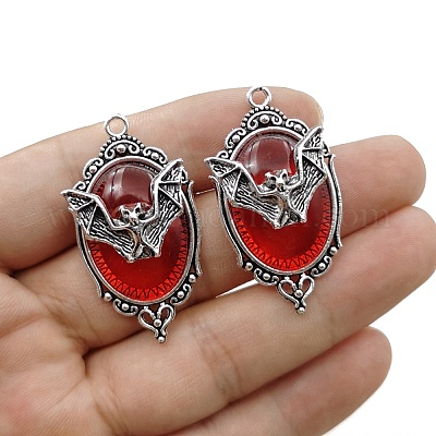 Vampire Bat Shaped Alloy Enamel Pendants&nbsp;PW-WGA369A-01-1