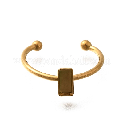 304 Stainless Steel Open Cuff Ring Components&nbsp;LS-STAS-M057-01A-G-1