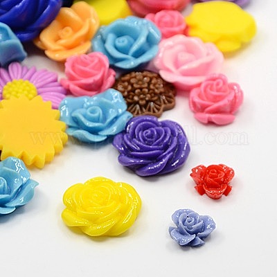 手綱のカボション  花  混合スタイル  花  ミックスカラー  11.5~27x5~13mm&nbsp;CRES-MSMC002-M39-1