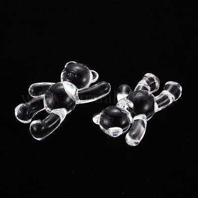 透明なアクリルビーズ  クマ  透明  37x28x13mm  穴：2.5mm  約133個/500g&nbsp;MACR-S373-01B-205-1