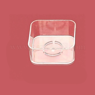 プラスチックキャンドルカップ  透明  正方形  38x38x18.5mm&nbsp;PW-WG80E6F-03-1