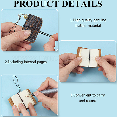 Cowhide Mini Notebook&nbsp;AJEW-CL0005-43B-1